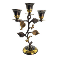 Bronze candlestick for 3 candles (19.5 x 13 x 7 cm)