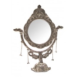 Зеркало настольное "Серебро" диаметр 15см (41х33х13см)