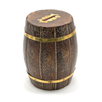 Piggy bank "Barrel" wooden (13.5x8.5x8.5 cm)