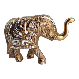 Carved aluminum elephant (16x25x7 cm)