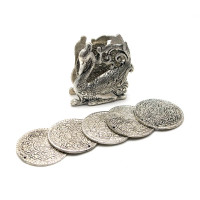 Подстаканники "Лебедь" (н-р 6 шт) металл (9х8,5х4,5 см)(Непал)