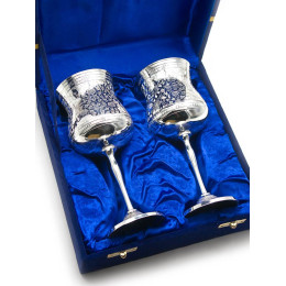 Silver-plated bronze glasses (eg 2 pcs/250 ml.) (h-18 cm) (22x20x8.5 cm)