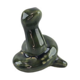 Змея керамическая зеленая (8х7х5,5 см)