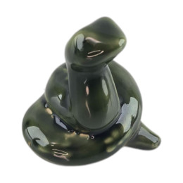 Змея керамическая зеленая (8х7х5,5 см)