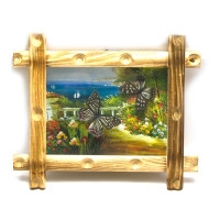 Framed butterflies on the background (2 pcs.) (20x30x3)