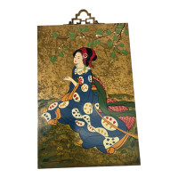 Painting "Geisha in the Garden Under the Branches of a Tree" (30 x 20 x 0.9 cm)