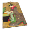 Painting "Geisha reading a book at a low table" (30 x 20 x 0.9 cm)