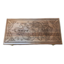 Нарды с узором,фасад из  массива  дерева (56х27,5х5 см)