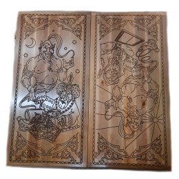 Нарды с узором,фасад из  массива  дерева (56х27,5х5 см)