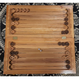 Нарды с узором,фасад из  массива  дерева (56х27,5х5 см)