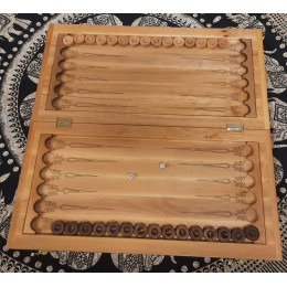 Нарды с узором,фасад из  массива  дерева (56х27,5х5 см)