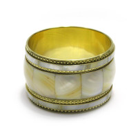 Браслет медный с перламутром (d-7 h-5 см)