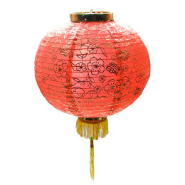 Lantern red fabric with fringes (2pcs/pack)(16