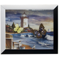 Framed butterflies on the background (34.5x29.5x3 cm)