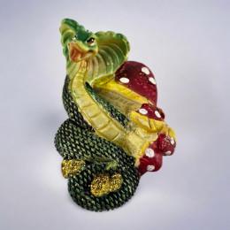 Змея-кобра  с мухоморами магнит на холодильник (5х4 см)
