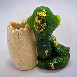 Snake with blue flowers toothpick holder (6x5x3.5 cm)