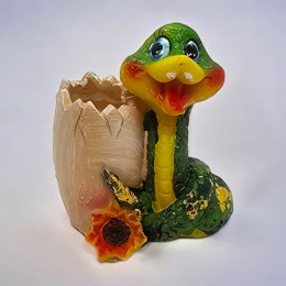 Змея с подсолнухом подставка под зубочистки  (6х5х3,5 см)