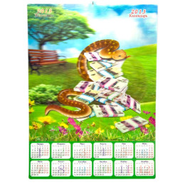 Календарь объемный 3D переливной  "Змея" 2013 (46,5х34 см)