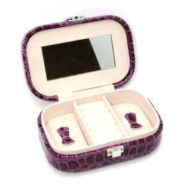 Шкатулка для бижутерии фиолетовая (15х10,5х4,5 см)