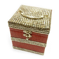 Jewelry box red (12.5x12.5x12.5 cm)