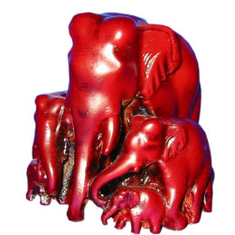 Слоны семья каменная крошка (7шт)(10х10х10 см)