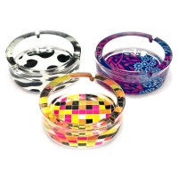 Round glass ashtray (G13) (d-13, h-4.5 cm)