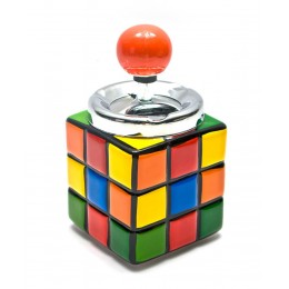 Пепельница с крышкой керамическая "Кубик Рубика" (16х8,5х8,5 см)
