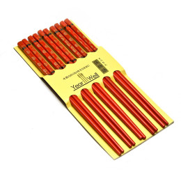 Палочки для еды бамбуковые с рисунком "Узор" (5 пар) (23х9,5х1 см)