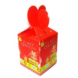 Коробка упаковочная "Merry Christmas" красная (12шт/уп) (15х9х9 см)