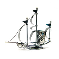 Techno-art подставка под ручки "Парусник" металл (17,5х20,5х5 cm)