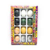 Яйца каменные set (н-р/12шт)(яйцо h-4.5 cm d-3 cm)(упаковка 27х18х3,5 cm)