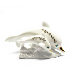 Дельфины пара porcelain (13,5х5,5х8 cm)