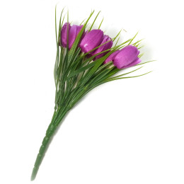 Тюльпани темно бузкові букет (25 см)