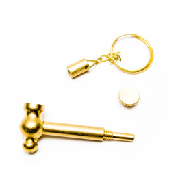 Bronze smoking pipe "Hammer" gold (6.5x3x1.5 cm)