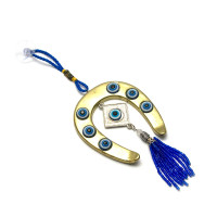 Amulet from the evil eye with a golden undercrow and beads (12 pcs/ pack) (9x7.5x0.5cm)