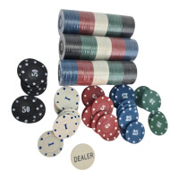 Poker chips (200 chips) (18x29x4 cm) (chip weight 4 g, d-38 mm)