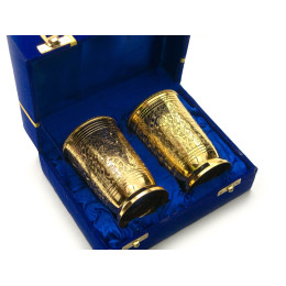 Gilded bronze glasses (e.g. 2 pcs / 300ml.) (H-11cm) (19x15x8 cm)