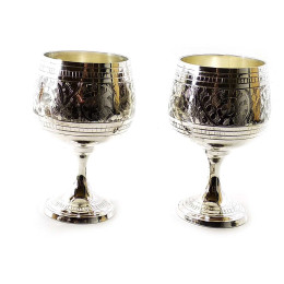 Silver-plated bronze glasses (e.g. 2 pcs / 150ml.) (H-11 cm) (19x15x8 cm)