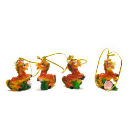 Лошадь елочное украшение (16 шт в/уп)(4х4х1 cm)