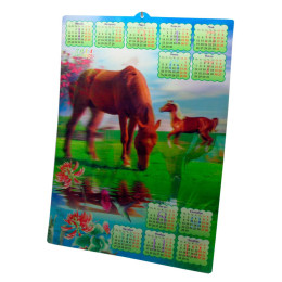 Календар об'ємний 3D переливний "Кінь" 2014 (46х33,5 см)