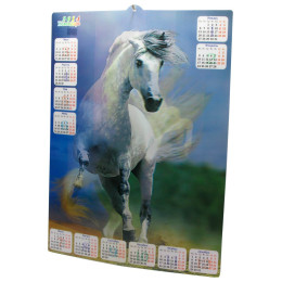 Volumetric 3D overflow calendar "Horse" 2014 (46x33.5 cm)
