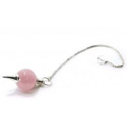 Dowsing pendulum made of rose quartz