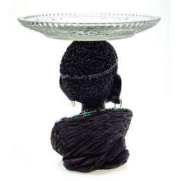 African woman with a dish (16.5x15x15 cm)