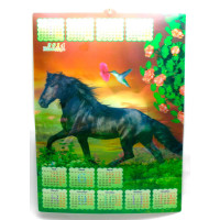 Volumetric 3D calendar "Horse" 2014 (46x33.5 cm)