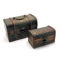 Wooden chests (set of 2 pcs) 18x11.5x11.5\13x7.5x8 cm)