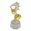 Crystal horse transparent-golden (10x4x4.2 cm)