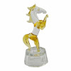 Crystal horse transparent-golden (10x4x4.2 cm)