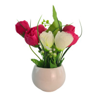 Flowers in a pot (16x7x7 cm)