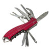 Folding knife with a set of tools multitool red (10 in 1) (9.5 cm)