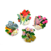 Магніт на холодильник "Метелик на квітах" (7х6, 5х2 см)